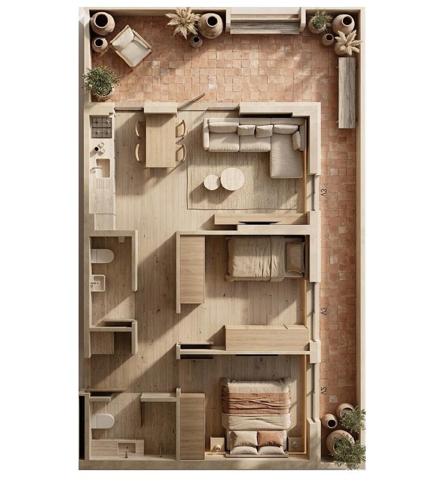 Two bedroom [2+1] F302 — Marea Coast Ostro